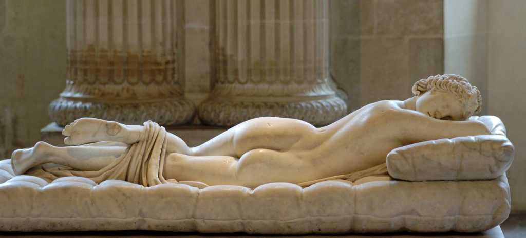 The Borghese Hermaphrodite, an ancient Roman copy, excavated c. 1608–20 of a Hellenistic original, now in the Louvre