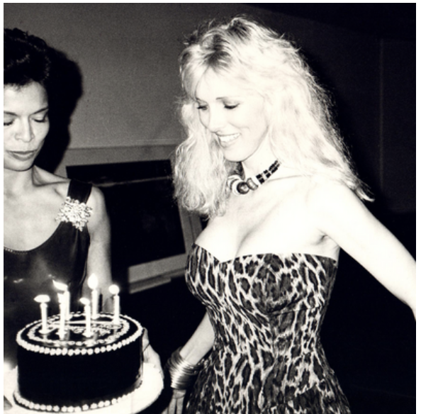 Andy Warhol, Bianca Jagger with Birthday Cake and Alana Stewart (1985). Courtesy Hedges Projects, Los Angeles. Copyright The Andy Warhol Foundation for the Visual Arts.