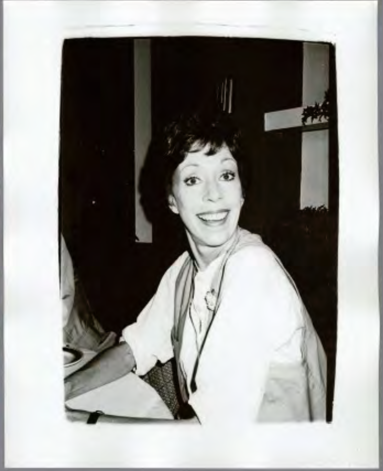 Carol Burnett (1978). Courtesy Hedges Projects, Los Angeles. Copyright The Andy Warhol Foundation for the Visual Arts.