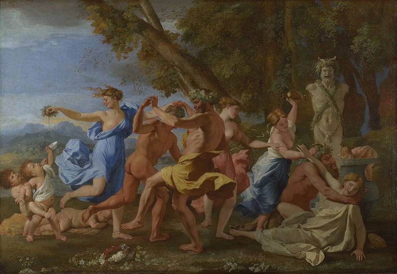 Nicolas Poussin, <em>A Bacchanalian Revel before a Term</eM>, (ca. 1632–33), detail. Collection of the National Gallery, London. 