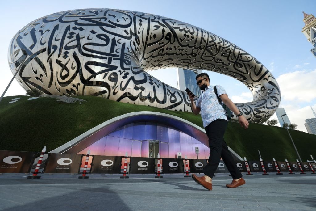 Dubai's Museum of the Future, which opened to the public on February 22. (Photo by KARIM SAHIB/AFP via Getty Images)