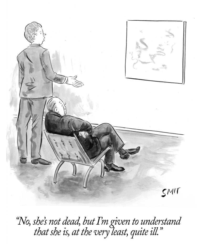 Cartoon by Guy Richards Smit for Artnet News.