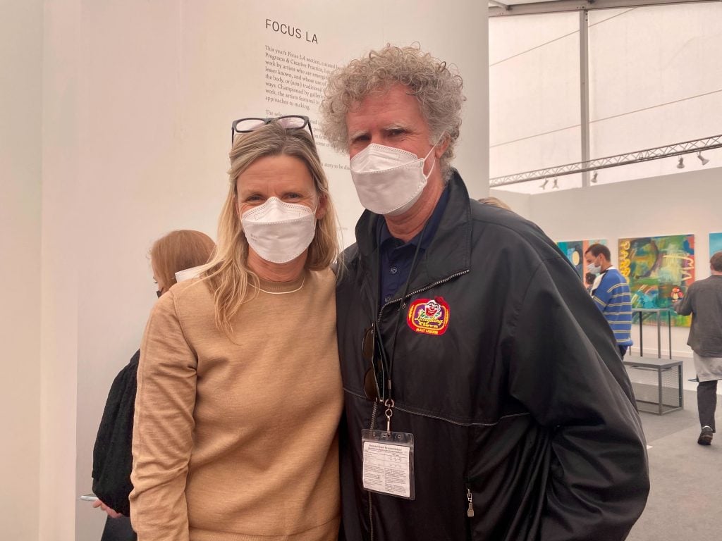 Vivica Paulin-Ferrell and Will Ferrell at Frieze Los Angeles. Photo by Sarah Cascone.