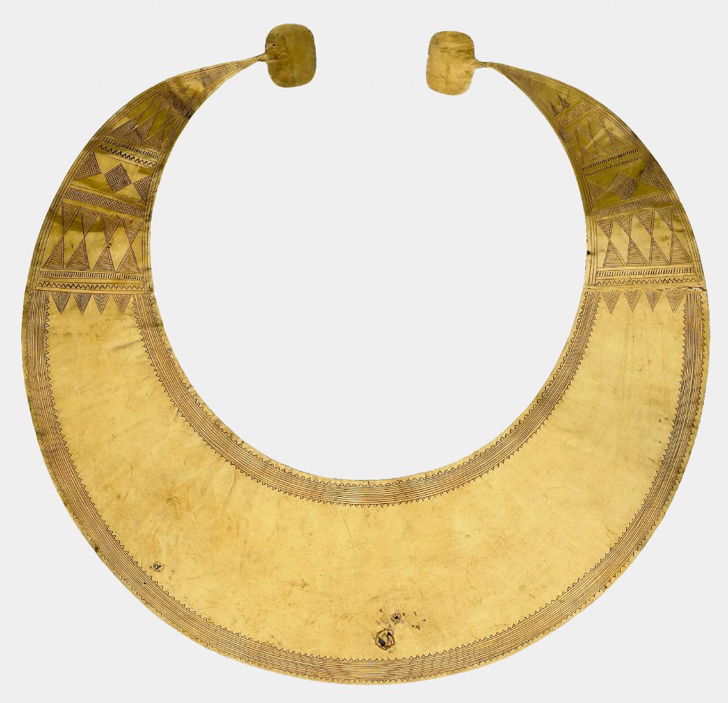 Lunula (2400–2000 BC), Blessington, County Wicklow, Republic of Ireland. Photo ©the Trustees of the British Museum.