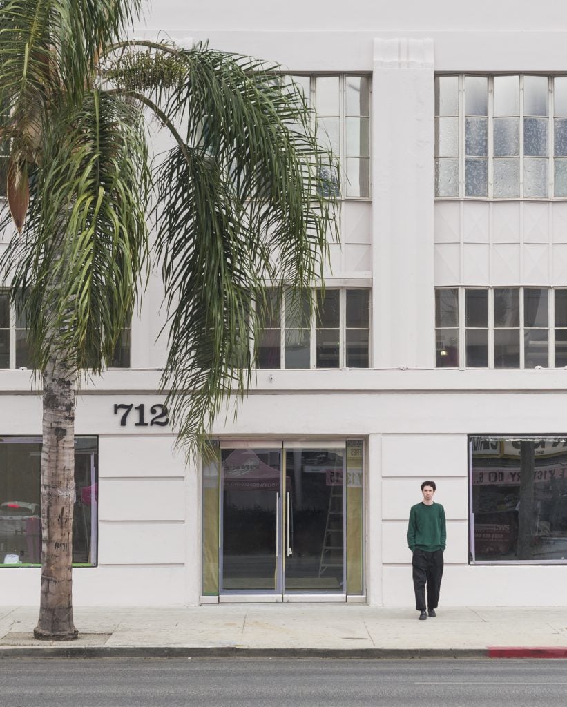 Matthew Brown in front of his gallery on La Brea Avenue. Photo: Ed Mumford.