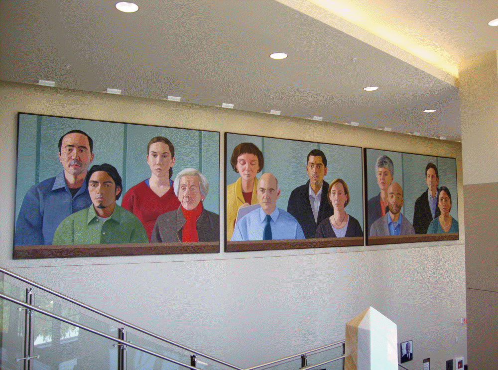 A federally commissioned mural called <i>American Jury</i> (2010). Photo: Photo Credit: GSA\Kenny Jacobs.