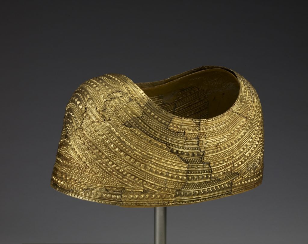 The Mold Gold Cape (1900–1600 BC), Mold, Flintshire, Wales. Photo ©the Trustees of the British Museum