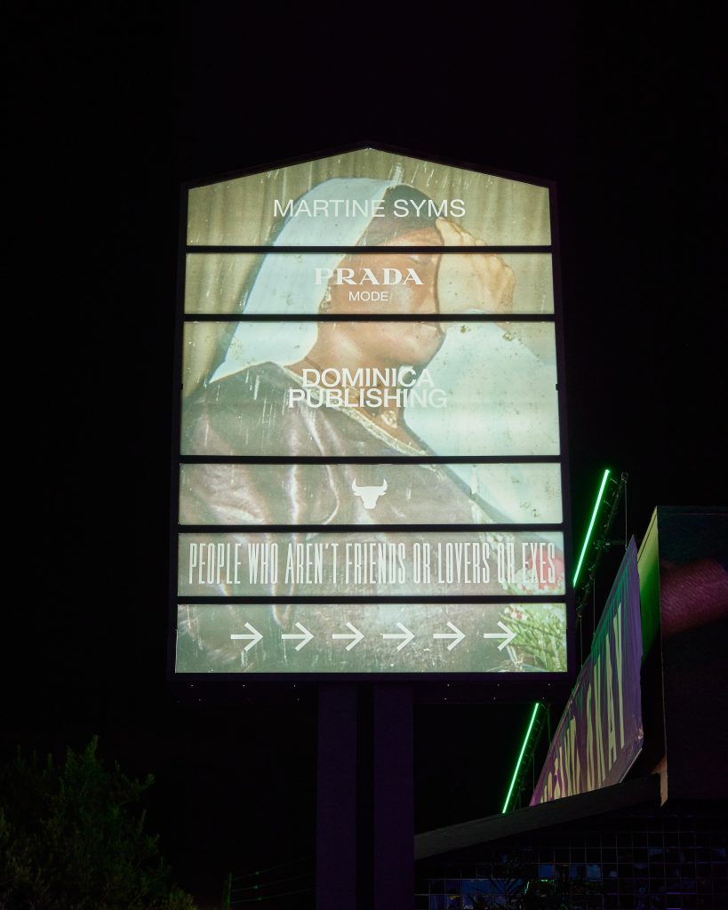 A Prada Mode Los Angeles billboard featuring Martine Syms. Courtesy of Prada.