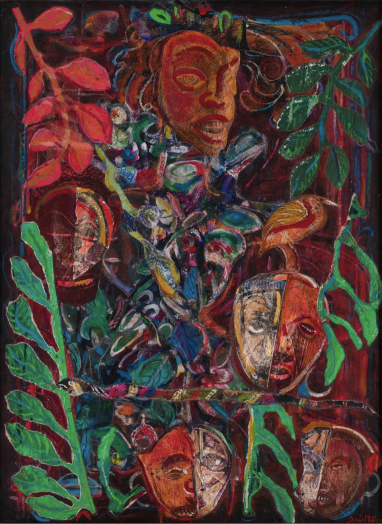 David Driskell, <em>Mystery of the Masks</em> (2005). Courtesy of DC Moore Gallery.