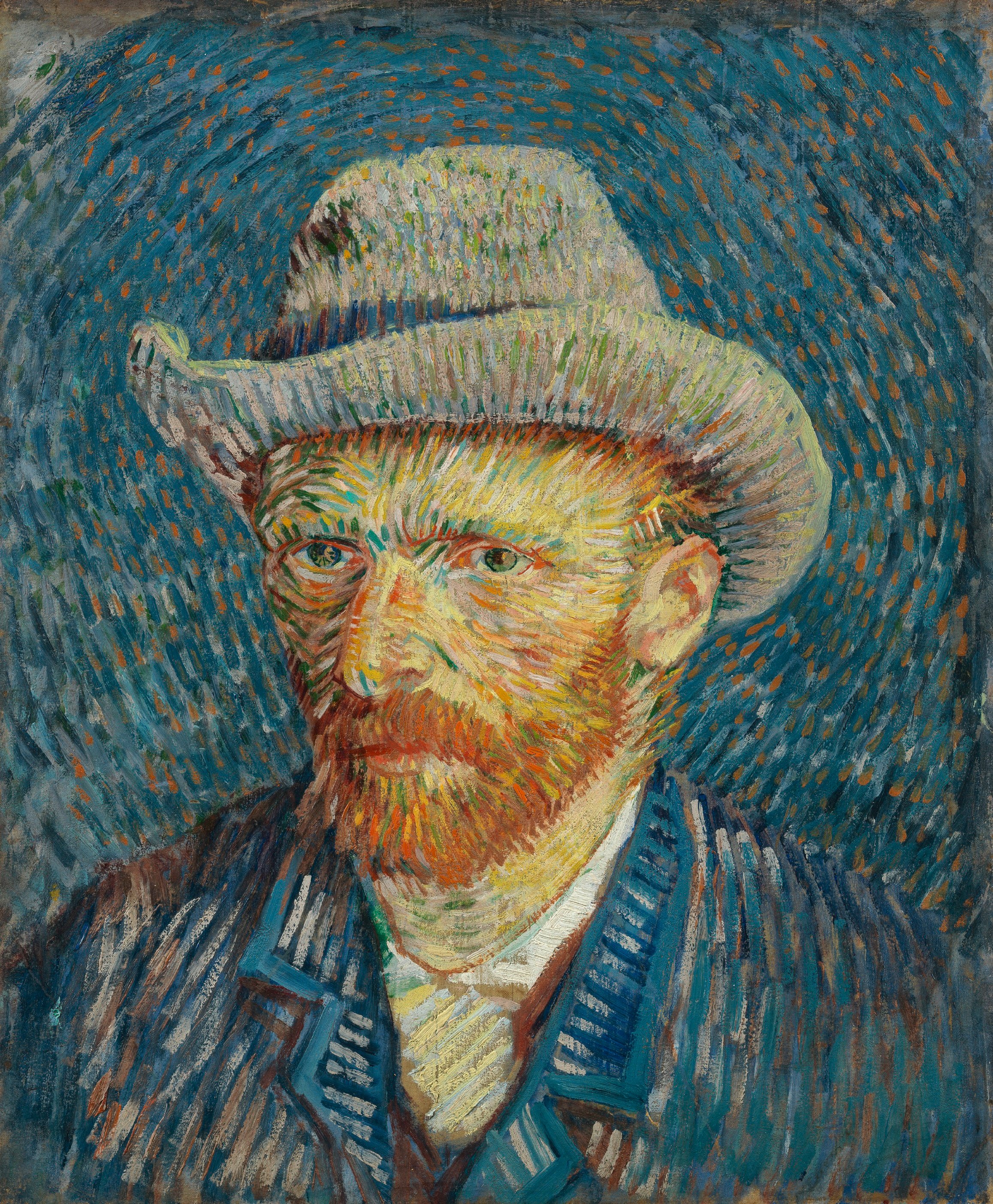 Vincent van Gogh (1853 - 1890), Autoportrait au chapeau de feutre gris, septembre - octobre 1887, Musée Van Gogh, Amsterdam (Fondation Vincent van Gogh)