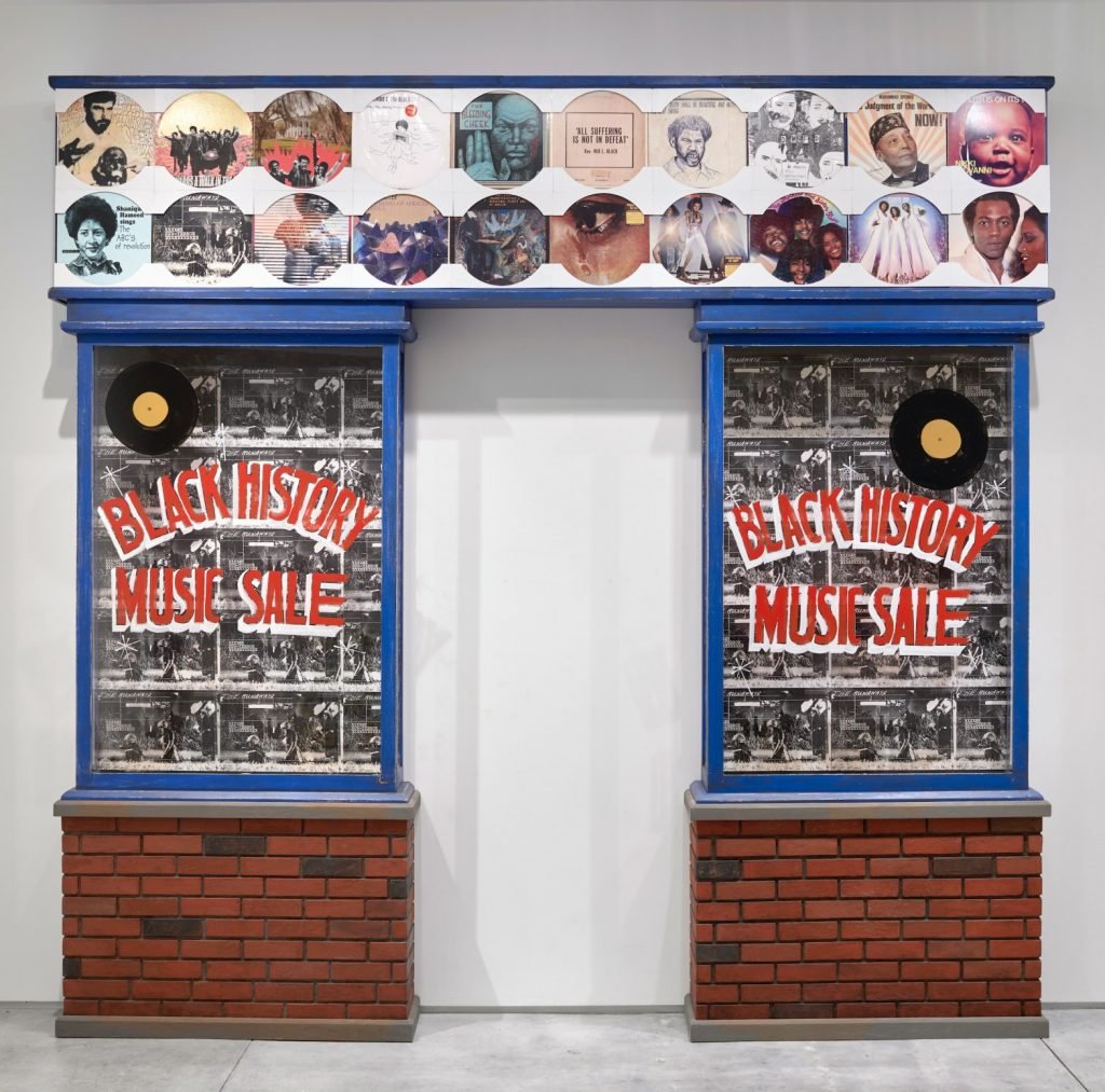 Jamal Cyrus, Pride Frieze—Jerry White’s Record Shop, Central Avenue, Los Angeles (2005–2017). Photo by Adam Neese, courtesy the artist and Inman Gallery, Houston.