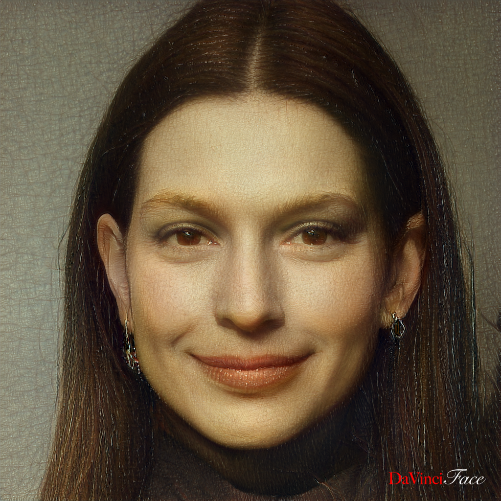 Anne Hathaway with Da Vinci Face.