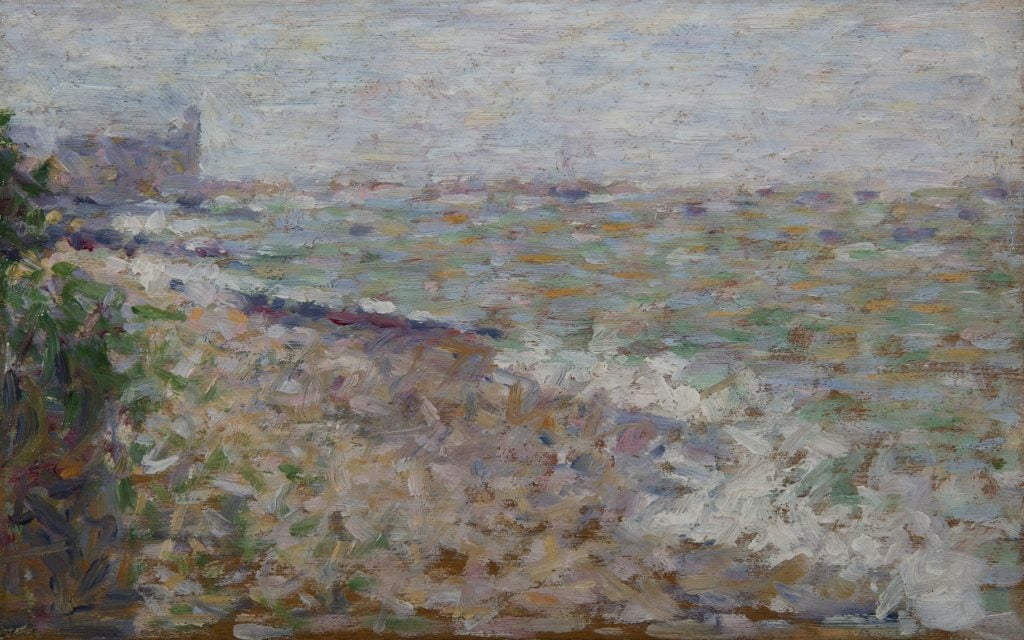 Georges Seurat, Le mouillage à Grandcamp (circa 1885). Courtesy of Bailly Gallery.