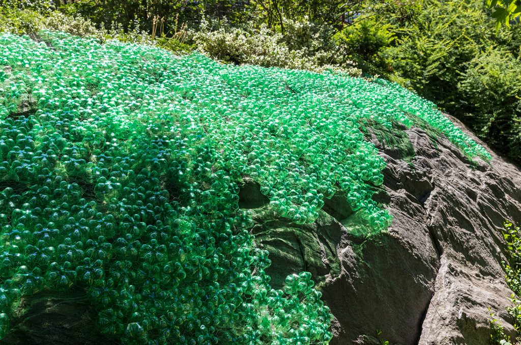 Jean Shin, <em>Invasives</em> (2020), installation at Riverside Park, New York City, for "Re: Growth." Photo courtesy of the artist. 