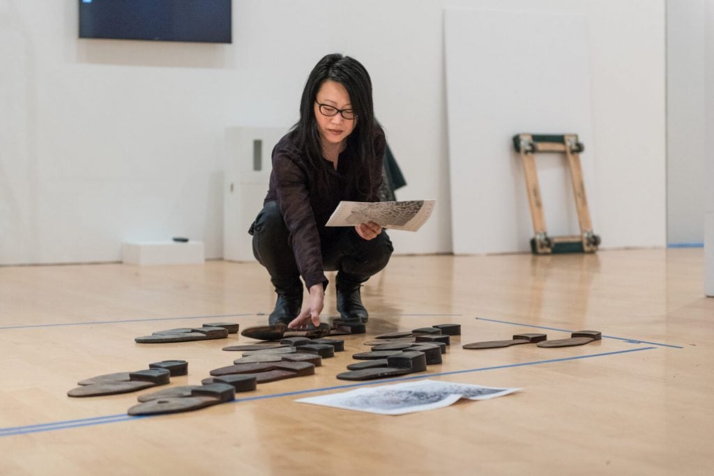 Jean Shin at the Philadelphia Museum of Art, (2018). Photo by Joseph Hu, courtesy of the Philadelphia Museum of Art.
