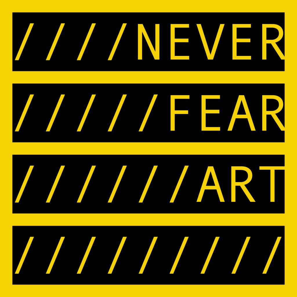 Kevin Abosch, <i>NEVER FEAR ART</i> (2021). Courtesy of the artist and Global Crypto Art DAO. 