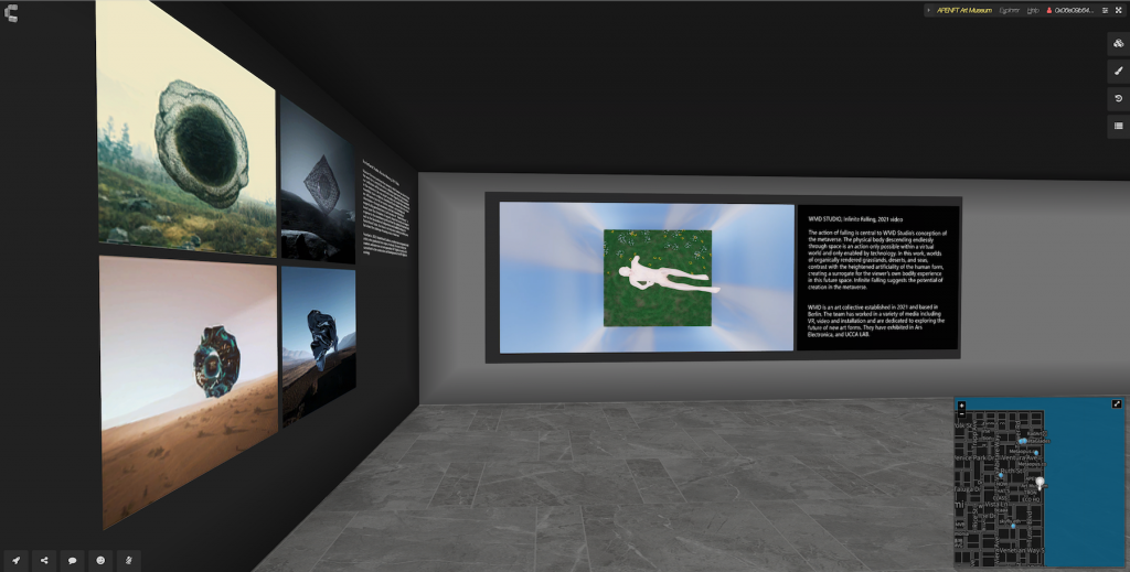 exhibition "Second drive" At Cryptovoxels.  Courtesy of the APENFT Foundation.
