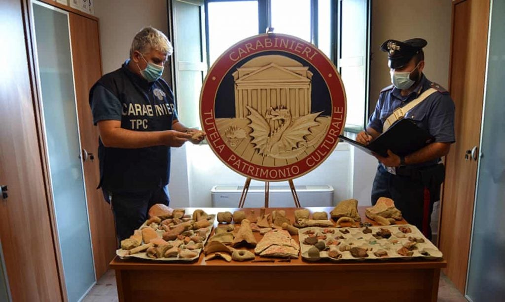 Artifacts recovered by Operation Pandora VI, an international effort to combat the illicit trafficking of cultural property.  Photo courtesy of Interpol.