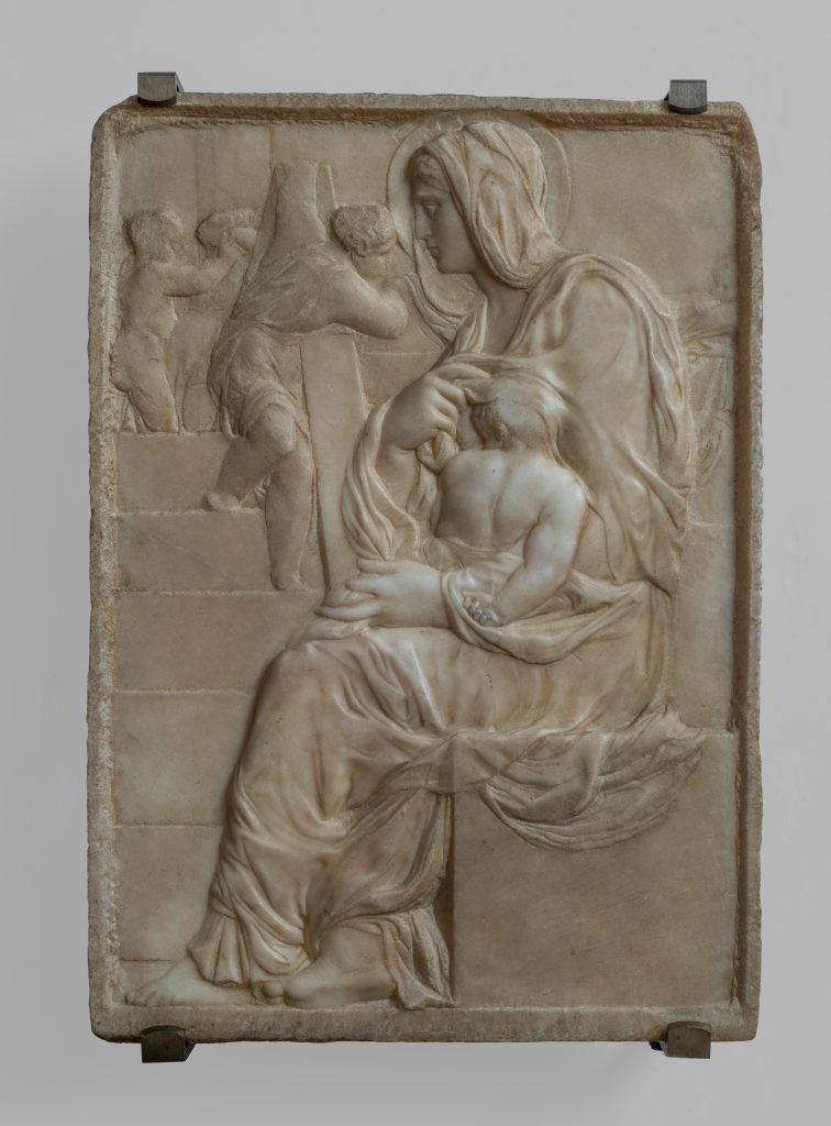 Michelangelo Buonarroti, <em>Virgin and Child (Madonna of the Stairs)</em>, ca. 1490. Collection of the Casa Buonarroti, Florence. Photo by Antonio Quattrone.