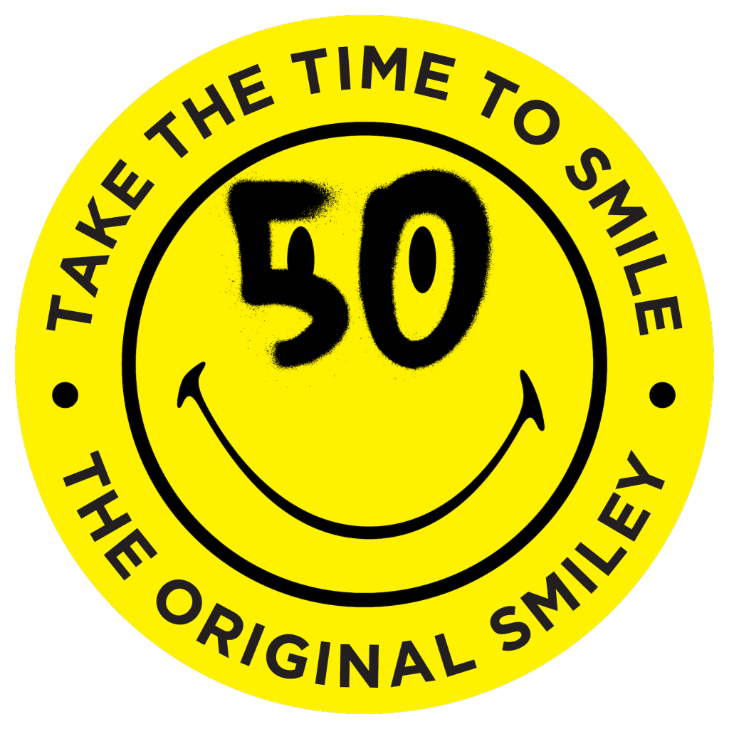 The 50th anniversary of logo badge. Courtesy of Smiley.