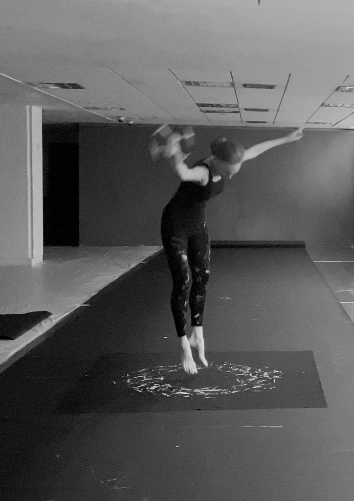 Alice Anderson performing a Geometric Dance with a drone, Archway, London, 2021. ©Alice Anderson - Courtesy of the Artist and Almine Rech.