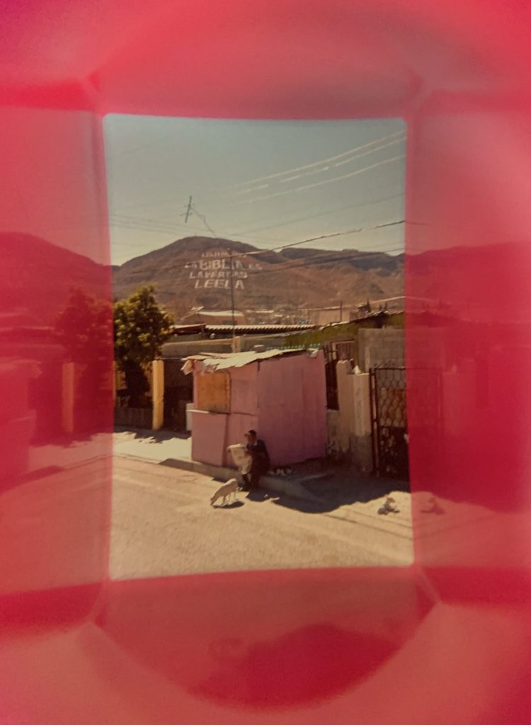 One of the images in Alejandro "Luperca" Morales's <em>Juárez Archive</em> (2020–ongoing). Photo by Ben Davis.