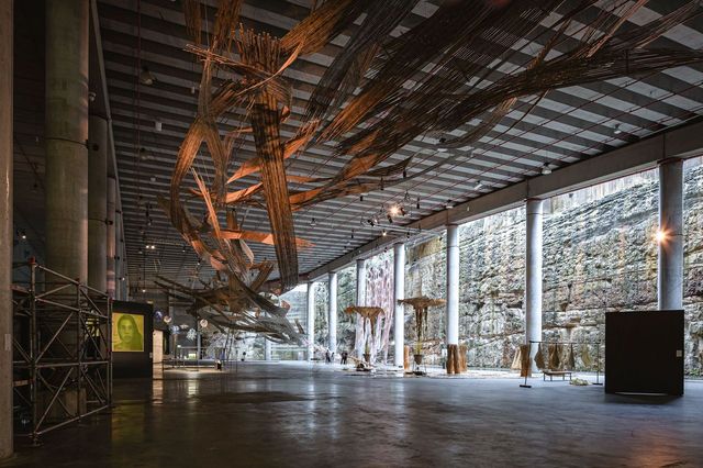 Installation view, 23rd Biennale of Sydney, rīvus, 2022, The Cutaway at Barangaroo. Photography: Document Photography.