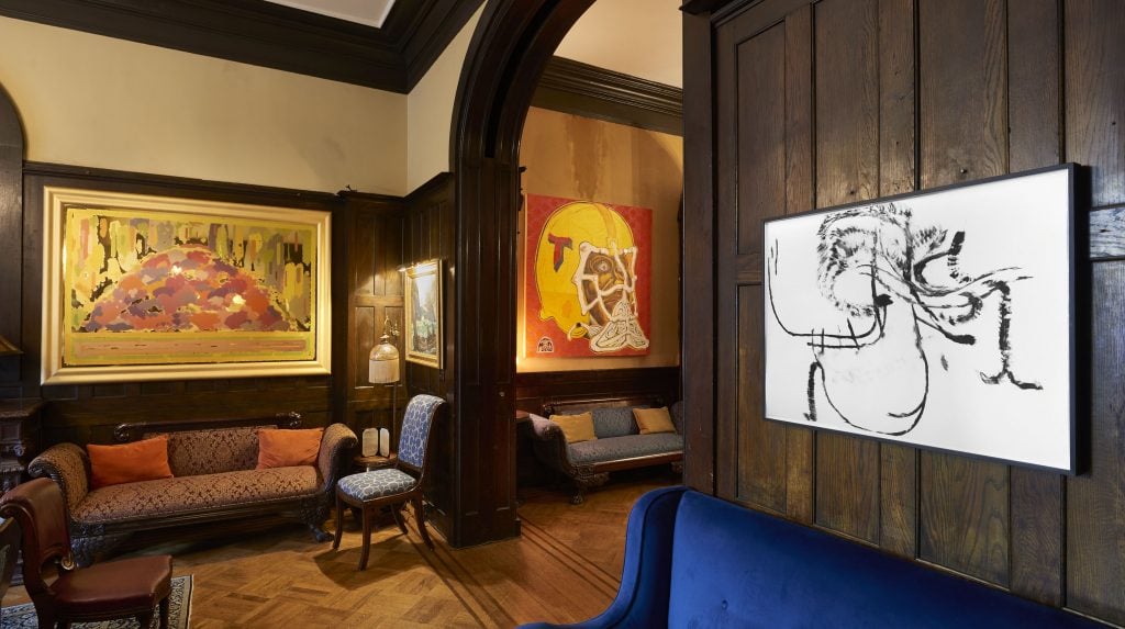Installation view of “Consequences: A Parlor Game,” at the National Arts Club, New York. Photo by Arturo Sánchez, courtesy of the National Academy of Design.
