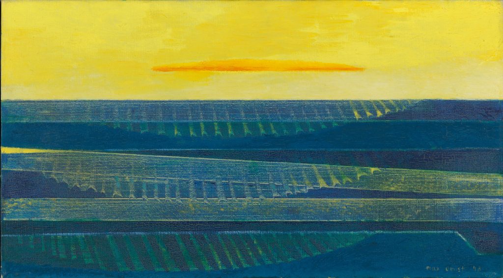 Max Ernst, <i>Earthquake, late afternoon</i> (1948).  © Artists Rights Society (ARS), New York / ADAGP, Paris.  Lent by Baltimore Museum of Art. “Width =” 1024 “height =” 566 “srcset =” https://news.artnet.com/app/news-upload/2022/03/Ernst_1951.297_o3-1024×566.jpg 1024w, https://news.artnet.com/app/news-upload/2022/03/Ernst_1951.297_o3-300×166.jpg 300w, https://news.artnet.com/app/news-upload/2022/03/Ernst_1951 .297_o3-50×28.jpg 50w “sizes =” (max-width: 1024px) 100vw, 1024px “/></p>
<p class=