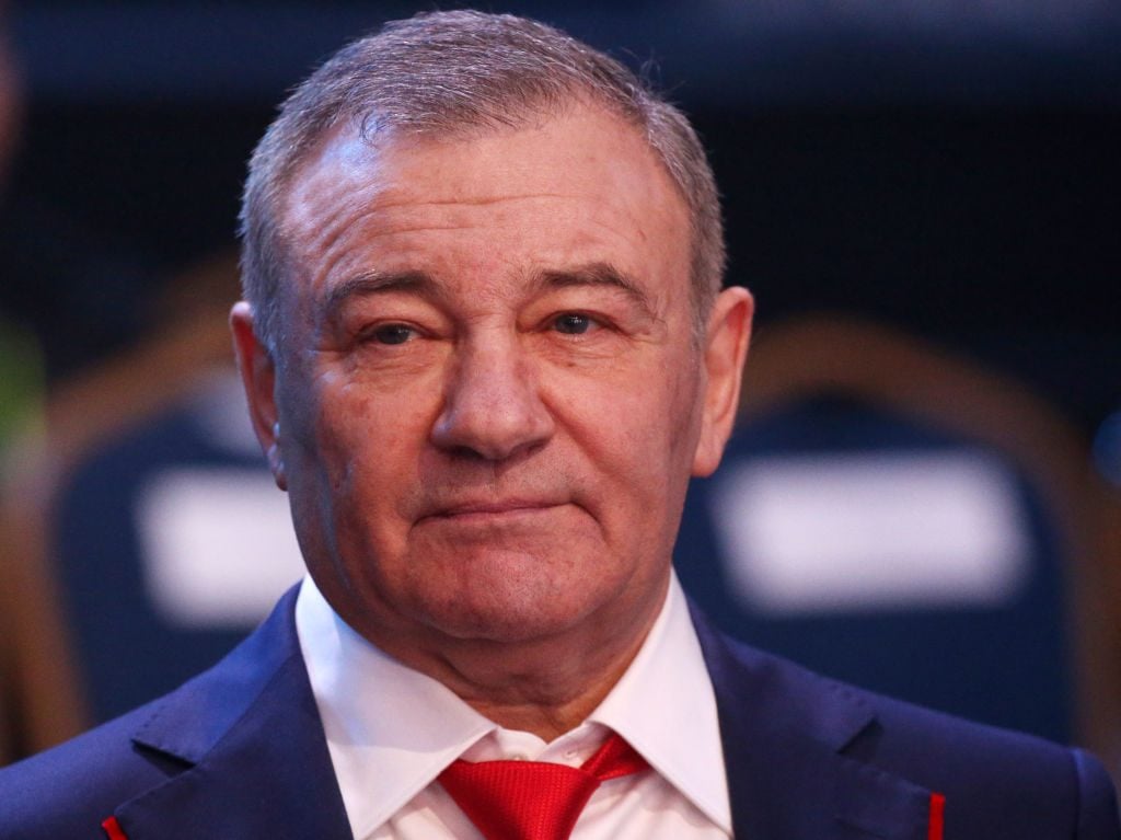 Russian businessman and billionaire Arkady Rotenberg smiles during the First Combat Sambo Professional Championship in February 22, 2020 in Sochi, Russia. (Photo by Mikhail Svetlov/Getty Images)