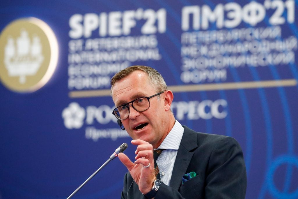 Former Cosmoscow Artistic Director Simon Rees attends the 24th St. Petersburg International Economic Forum (SPIEF 2021).  (Photo by Artyom GeodakyanTASS via Getty Images)