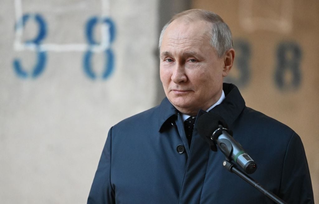 Russian President Vladimir Putin on February 27, 2022. (Photo by SERGEI GUNEYEV/SPUTNIK/AFP via Getty Images)