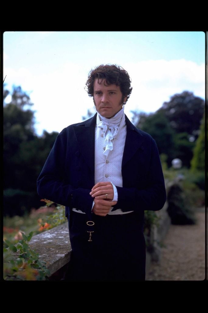 Actor Colin Firth in character as Mr. Darcy on the set of period drama Pride And Prejudice, circa 1995. (Photo by Mark Lawrence/TV Times via Getty Images)