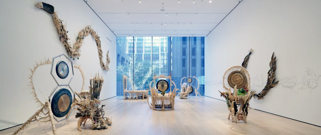 Installation view of the gallery "Guadalupe Maravilla: Luz y fuerza" at the Museum of Modern Art, New York. Photo by David Almeida, ©️2021 the Museum of Modern Art, New York.