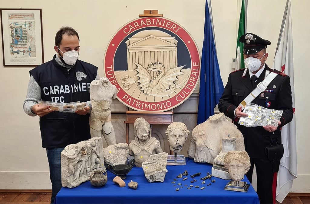 Artifacts recovered by Operation Pandora VI, an international effort to combat illicit trafficking in cultural goods. Photo courtesy of Interpol.