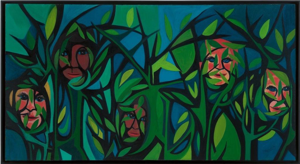 Faith Ringgold, <i>American People Series #15: Hide Little Children <i> (1966). © Faith Ringgold / ARS, NY and DACS, London, courtesy ACA Galleries, New York 2022. Photo: Todd-White Art Photography, London; courtesy Pippy Houldsworth Gallery, London.