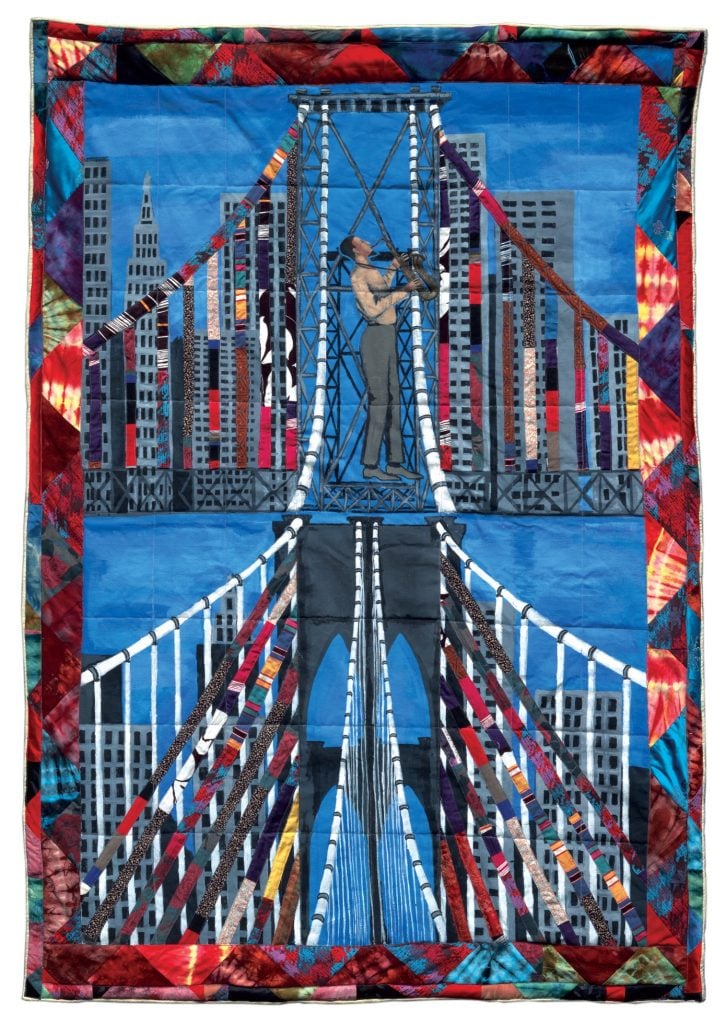 Faith Ringgold, <i>Sonny’s Bridge</i> (1986). © Faith Ringgold / ARS, NY and DACS, London, courtesy ACA Galleries, New York 2022