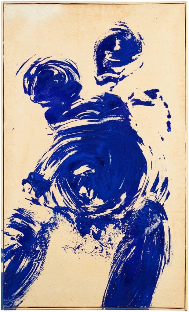 Yves Klein, Anthropométrie Sans Titre (ANT 20) (1962). Image courtesy Sotheby's.