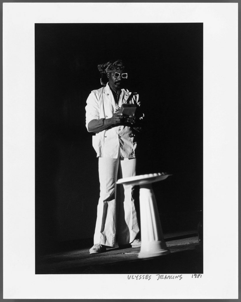 Ulysses Jenkins, <i>Peace and Anwar Sadat performance documentation</i> (1985). Courtesy of the artist. Photo: BASIA
