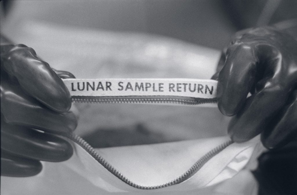 The bag containing the lunar sample. Courtesy of Bonham's. 