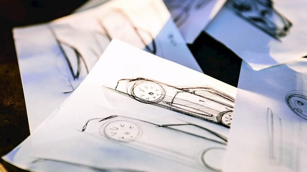 Sketches from the Porsche design studio. Courtesy of Porsche.