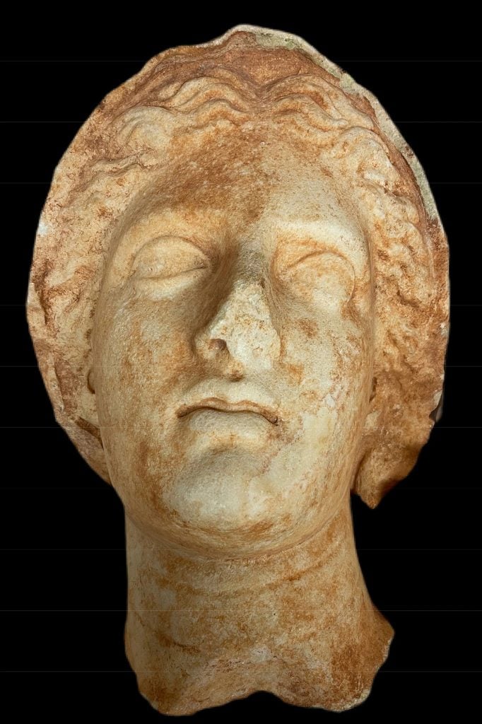 Authorities resituted <em>Veiled Head of a Female</em> (ca. 350 B.C.E.), valued at $1.2 million to Libya in January 2022. Photo courtesy of the Manhattan District Attorney’s Office.