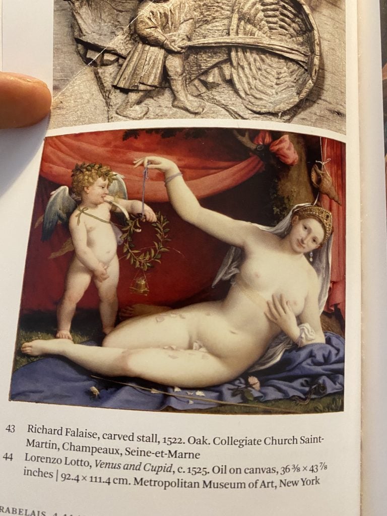 A reproduction of Lorenzo Lotto’s <em>Venus and Cupid</em> (ca. 1525). Photo by Louise Bonnet. 