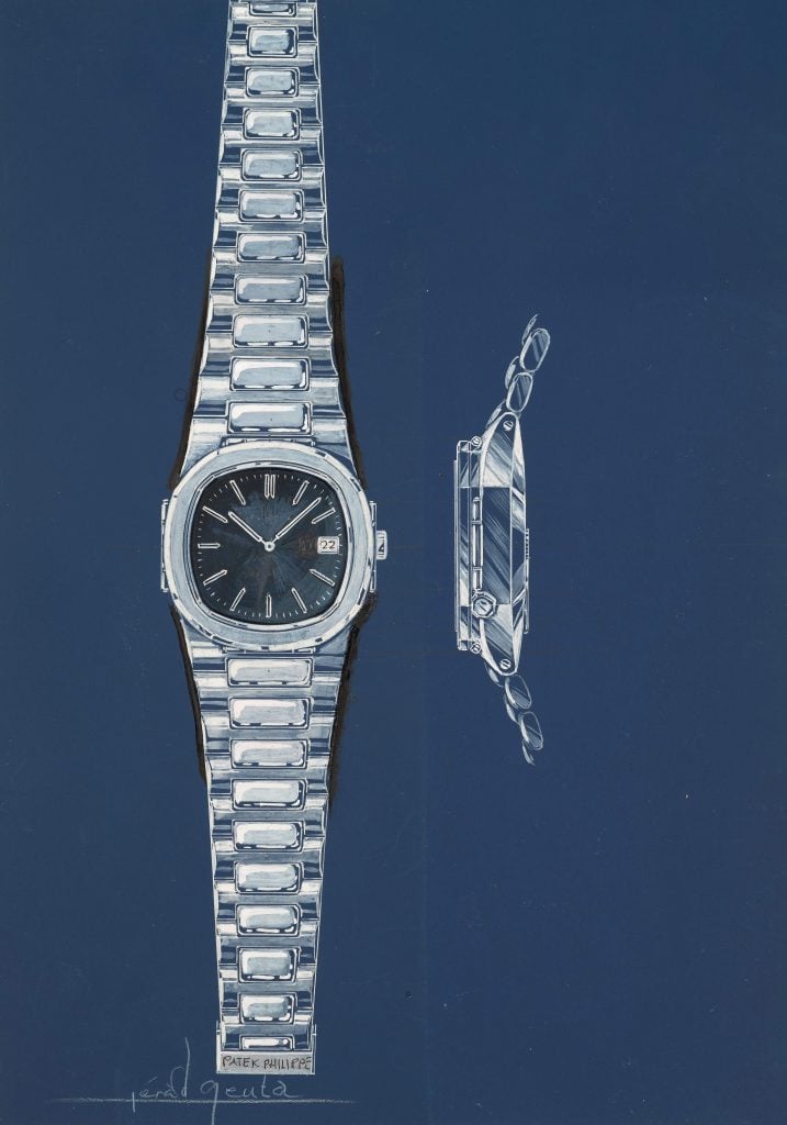 One of Genta's original designs for the Patek Philippe Nautilus.  Courtesy of Sotheby's.