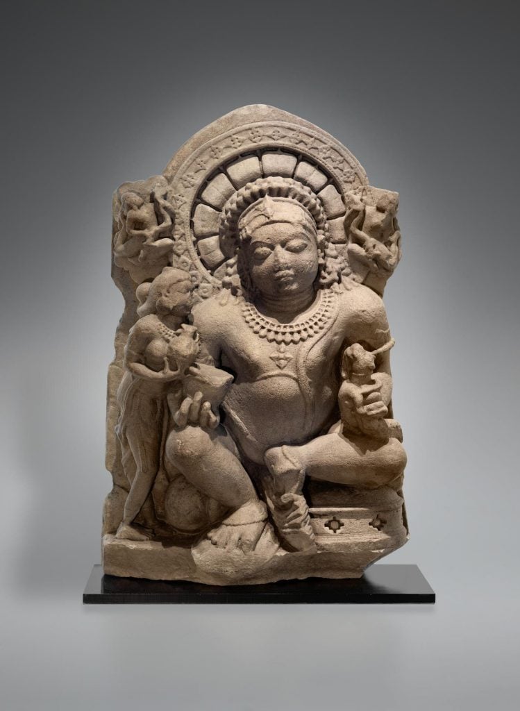 A Yale University museum surrendered this 10th-century statue of Kubera, a god of wealth, to investigators who say it was looted from India. Photo courtesy of the Manhattan District Attorney's Office.