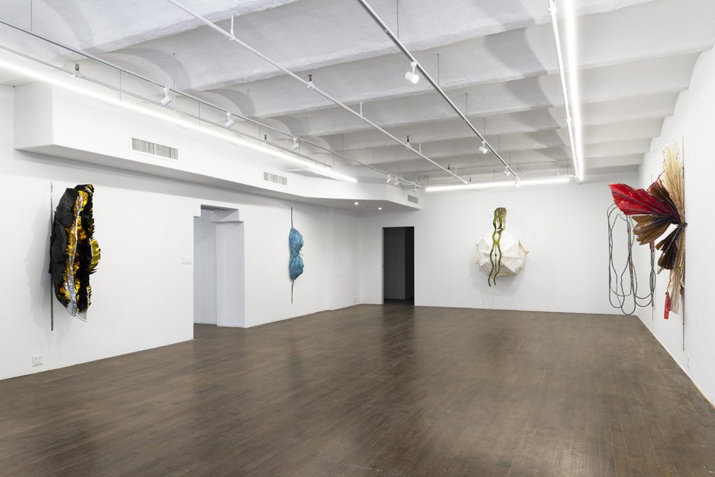 Installation view of "Em Rooney: Entrance of Butterfly," at Derosia, New. York. Courtesy of Derosia, New York.