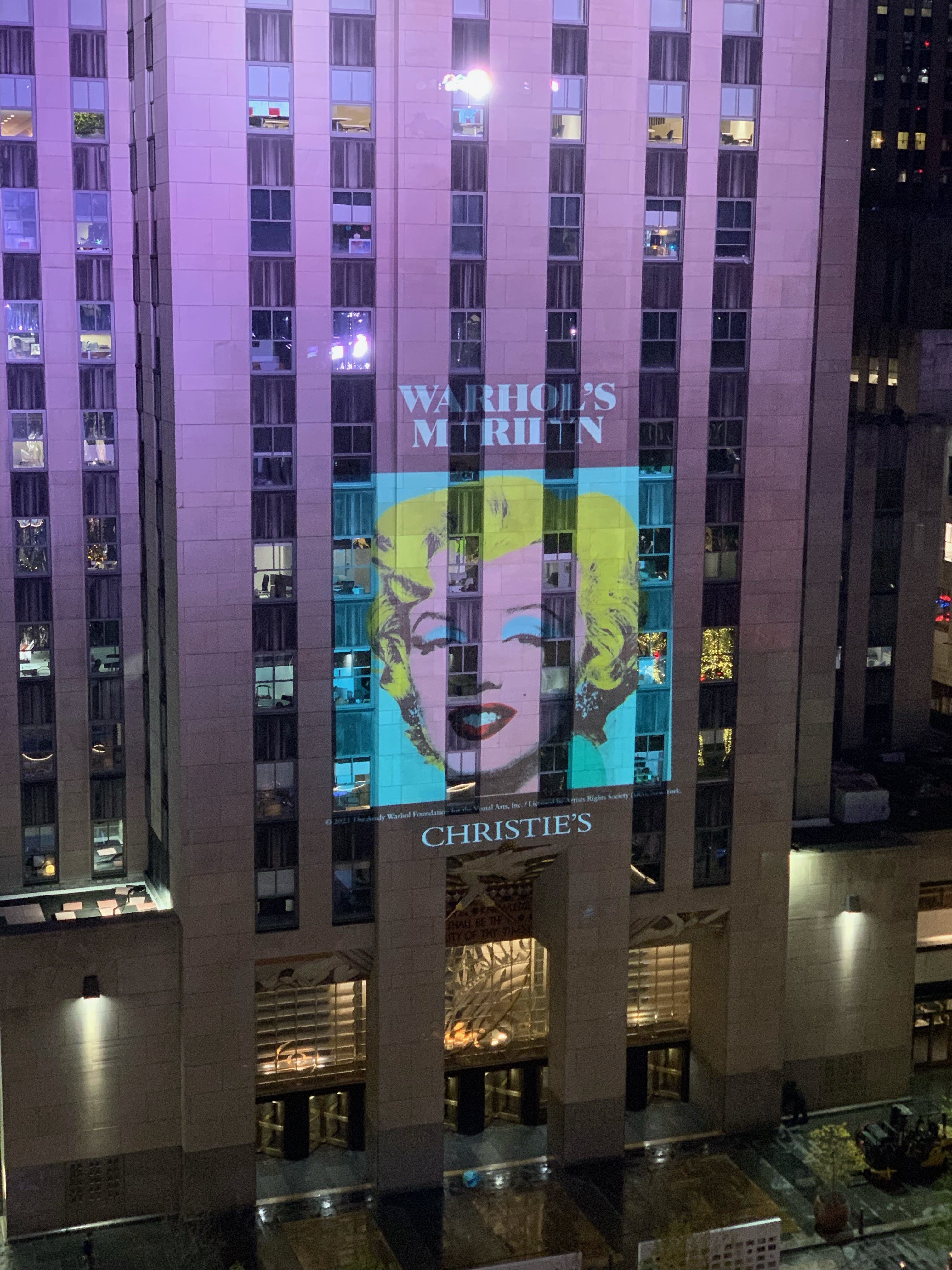 For the Next Two Weeks, Christie’s Will Project Andy Warhol’s Portrait of Marilyn Monroe Onto the Facade of Rockefeller Center