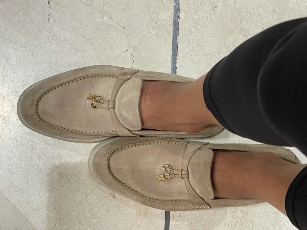 Wearing Loro Piana Summer Walk shoes. Courtesy of Aparajita Jain.