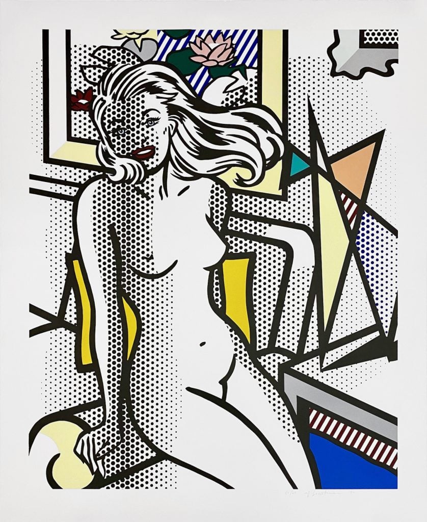 Roy Lichtenstein, Nude with Yellow Pillow (from the Nude series), (1994) sold for $450,000 with premium on April 7, 2022, via artnet Auctions