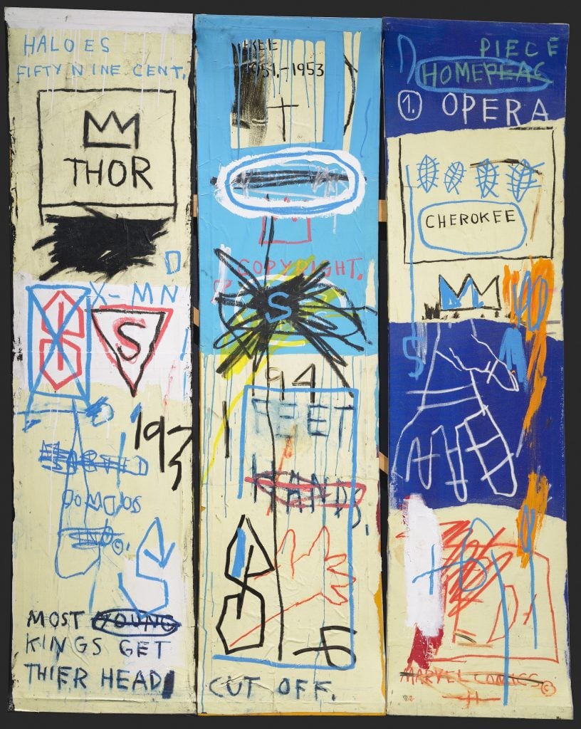 Jean-Michel Basquiat, Charles I (1982).  Image courtesy of Jean-Michel Basquiat's estate, licensed by Artster, New York.
